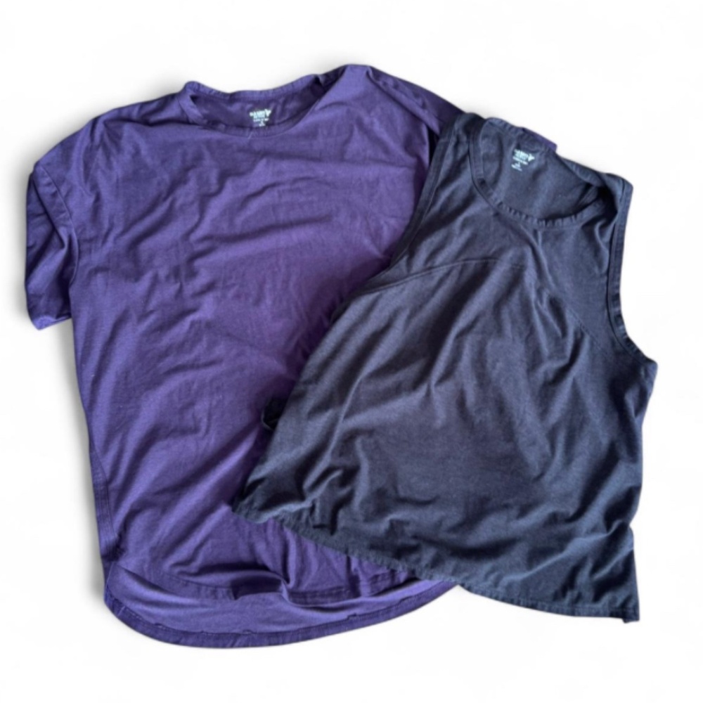 Old Navy l Cloud Soft Bundle Purple T SHIRT and Grey Tank Top L